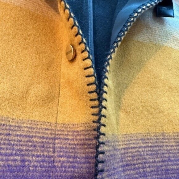 Roberto Cavalli Men's Blanket Stitched Colour-Block Wool Coat - Picture 4 of 10